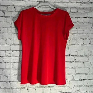 CATO SHORT SLEEVE TOP SHIRT‎ RED CUTOUT BACK TIE ACCENT SIZE M